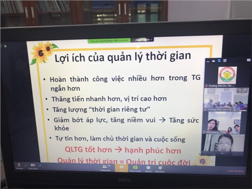 Trường MN Đa Tốn tham gia học trực tuyến nội dung quản lý thời gian